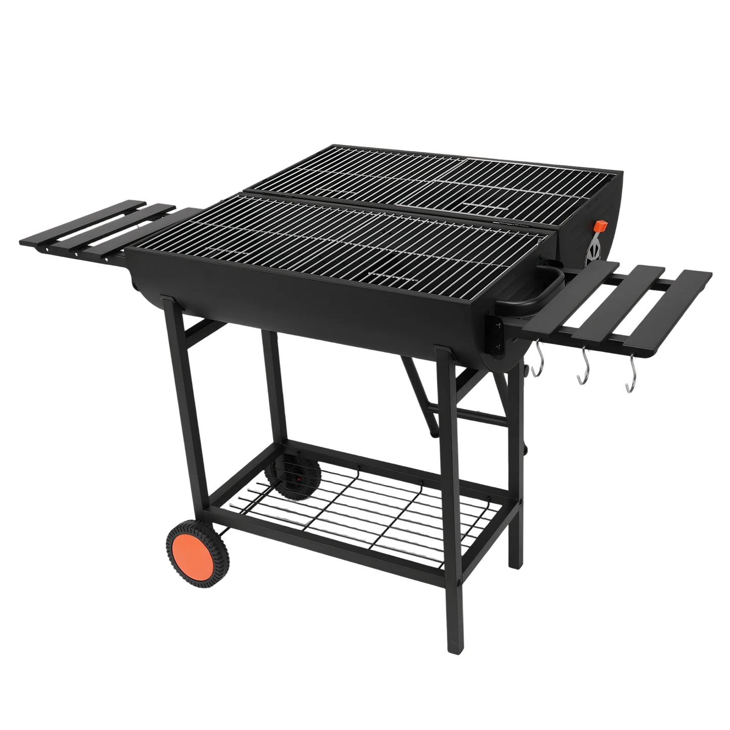 EExtra Large Outdoor Charcoal Grill Smoker – 871 Square Inches Cooking Area with 2 Foldable Side Tables