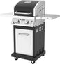 Deluxe 2-Burner Propane Gas Grill with Foldable Side Tables – 28,000 BTUs, 401 Sq. In. Cooking Area, Convertible to Natural Gas, Stainless Steel Portable BBQ for Patio, Tailgating, and Outdoor Cooking