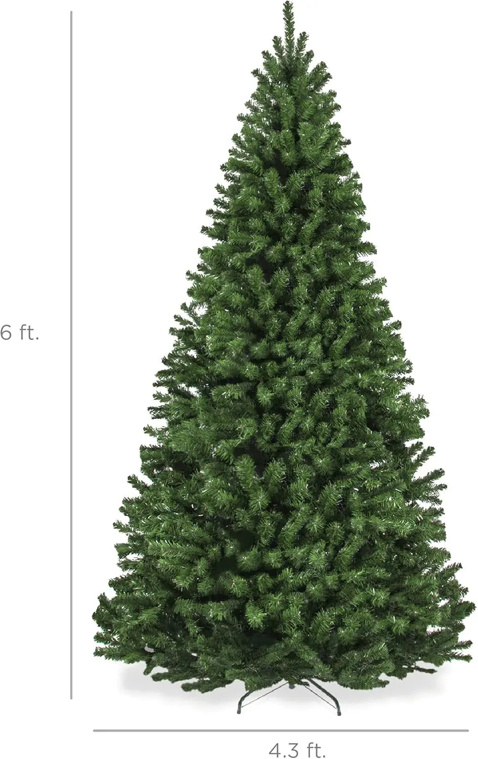 Best Choice Products Artificial Christmas Tree, 6ft,7ft,8ft Premium Unlit Realistic Spruce Holiday Décor w/Dense Branches, Easy Assembly
