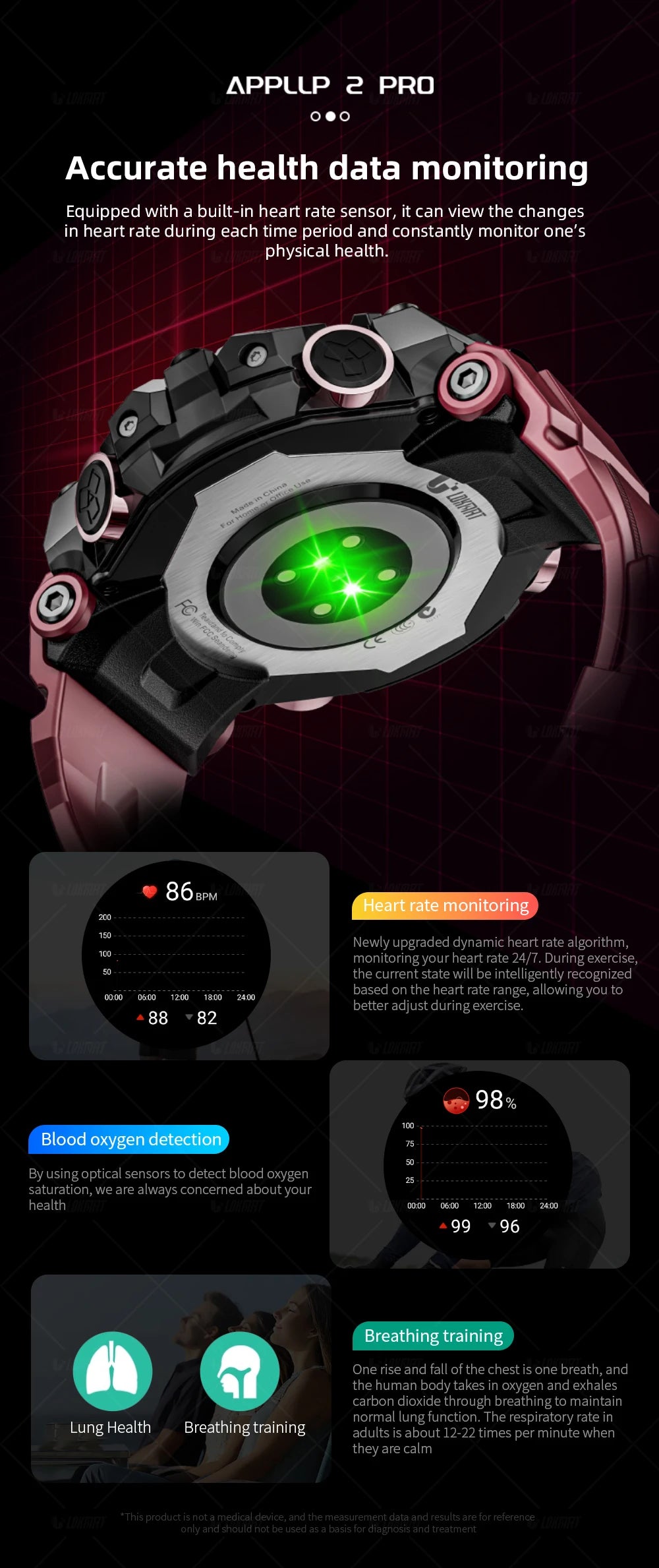 LOKMAT APPLLP 2 PRO Rugged Sport Android Smart Watch