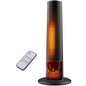 Electric Tower Heater with 3D Flame, Thermostat, Tip-Over Protection & Remote – 1500W Portable Space Heater for Bedroom & Office