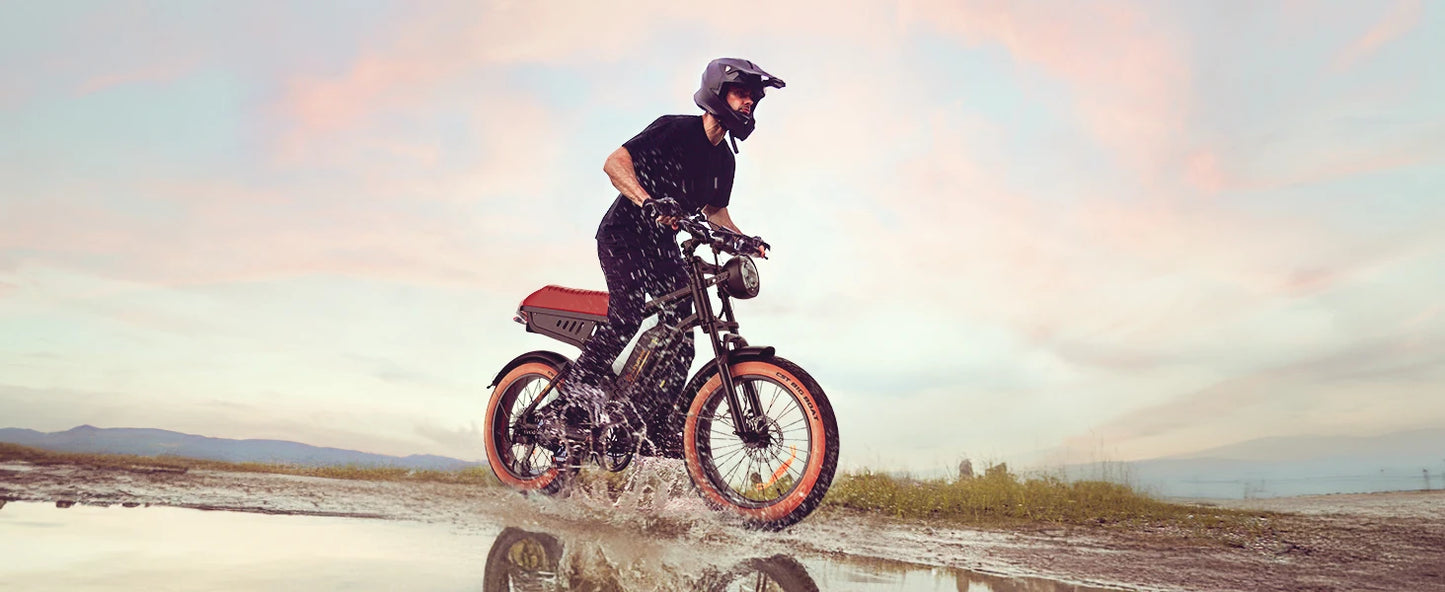 R6 Fat Tire Electric Bike – 1500W Off-Road Power with Full Suspension