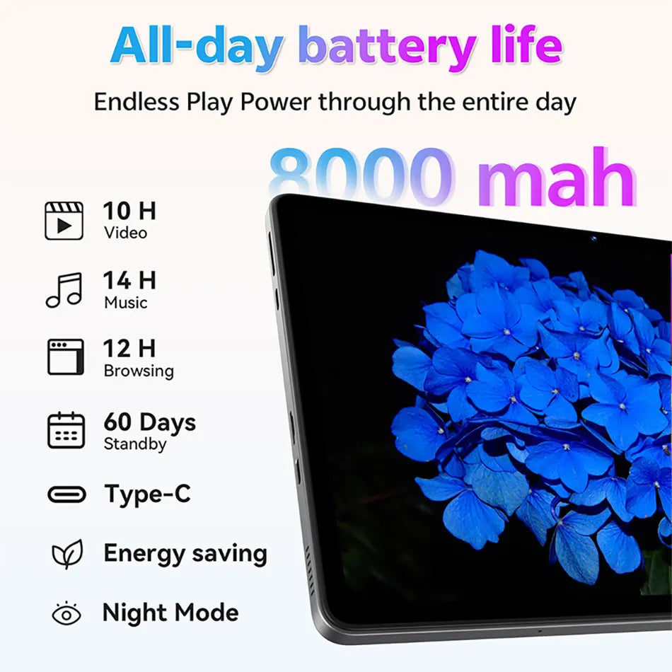 SVITOO P11 11-Inch Android 15 Tablet – 12GB RAM + 128GB Storage, Octa-Core T606, 8000mAh Battery