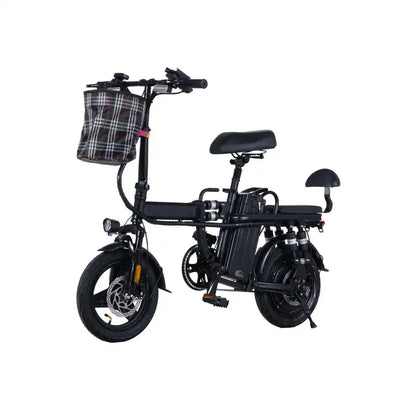 GleeRide A9 Folding Electric Bike – 500W Motor, 48V 15Ah Battery, Dual Seat, 20MPH, 80KM Range, 14" Tires