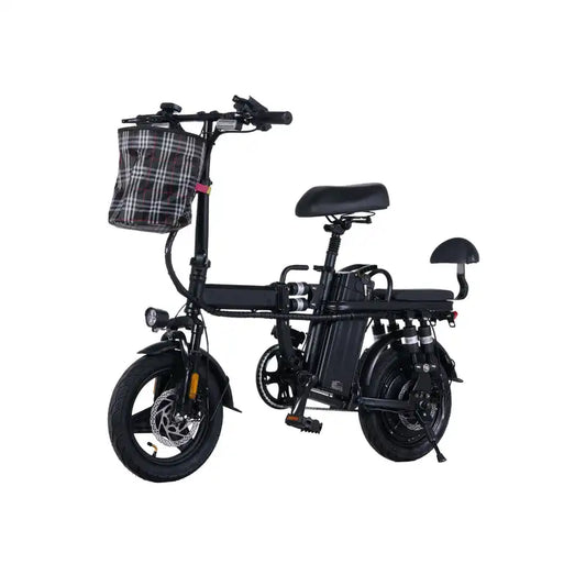 GleeRide A9 Folding Electric Bike – 500W Motor, 48V 15Ah Battery, Dual Seat, 20MPH, 80KM Range, 14" Tires