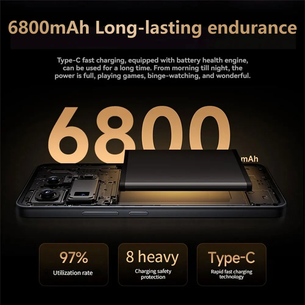 i17 Pro Max 7.0" 5G Smartphone with 48MP Rear Camera, 16MP Front Camera & 6800mAh Battery