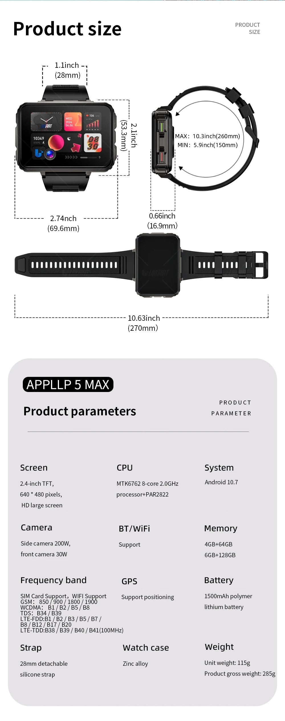 LOKMAT APPLLP 5 MAX Smart Android Watch Phone