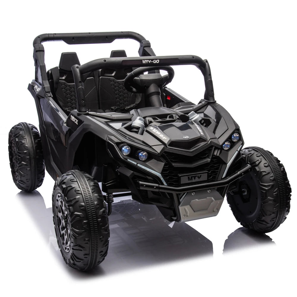 24V Two-Seater Electric Ride-On UTV for Kids – Remote Control, 4-Wheel Suspension, Slow Start & Big Wheels for Ages 3+