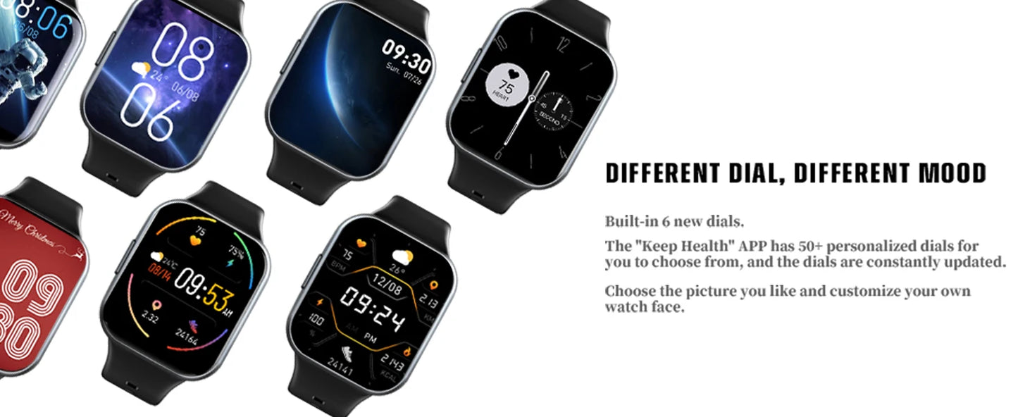 Nerunsa Smart Watch, 1.69" HD Touch Screen Fitness Watch, 25 Sports Modes Fitness Tracker, IP68 Waterproof Smartwatch.