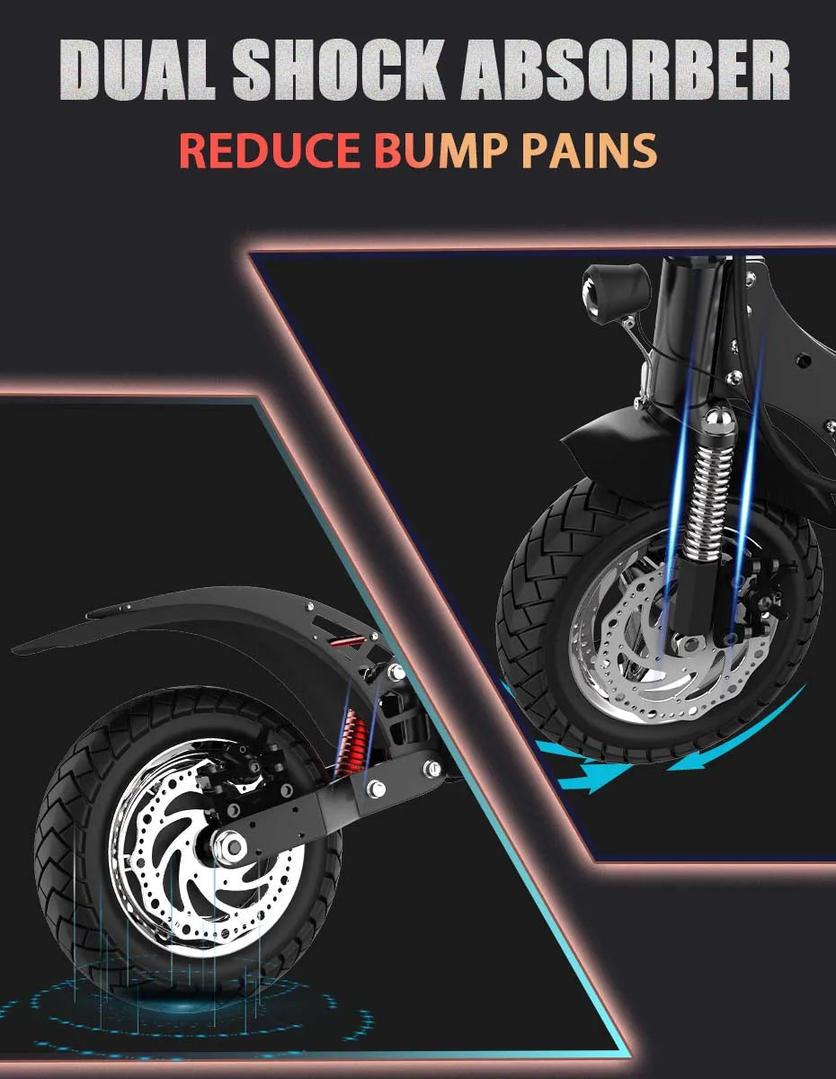 X750 Electric Scooter – 2500W Motor, 65km/h Speed, 80km Range, Dual Suspension, Disc Brakes, Foldable Frame