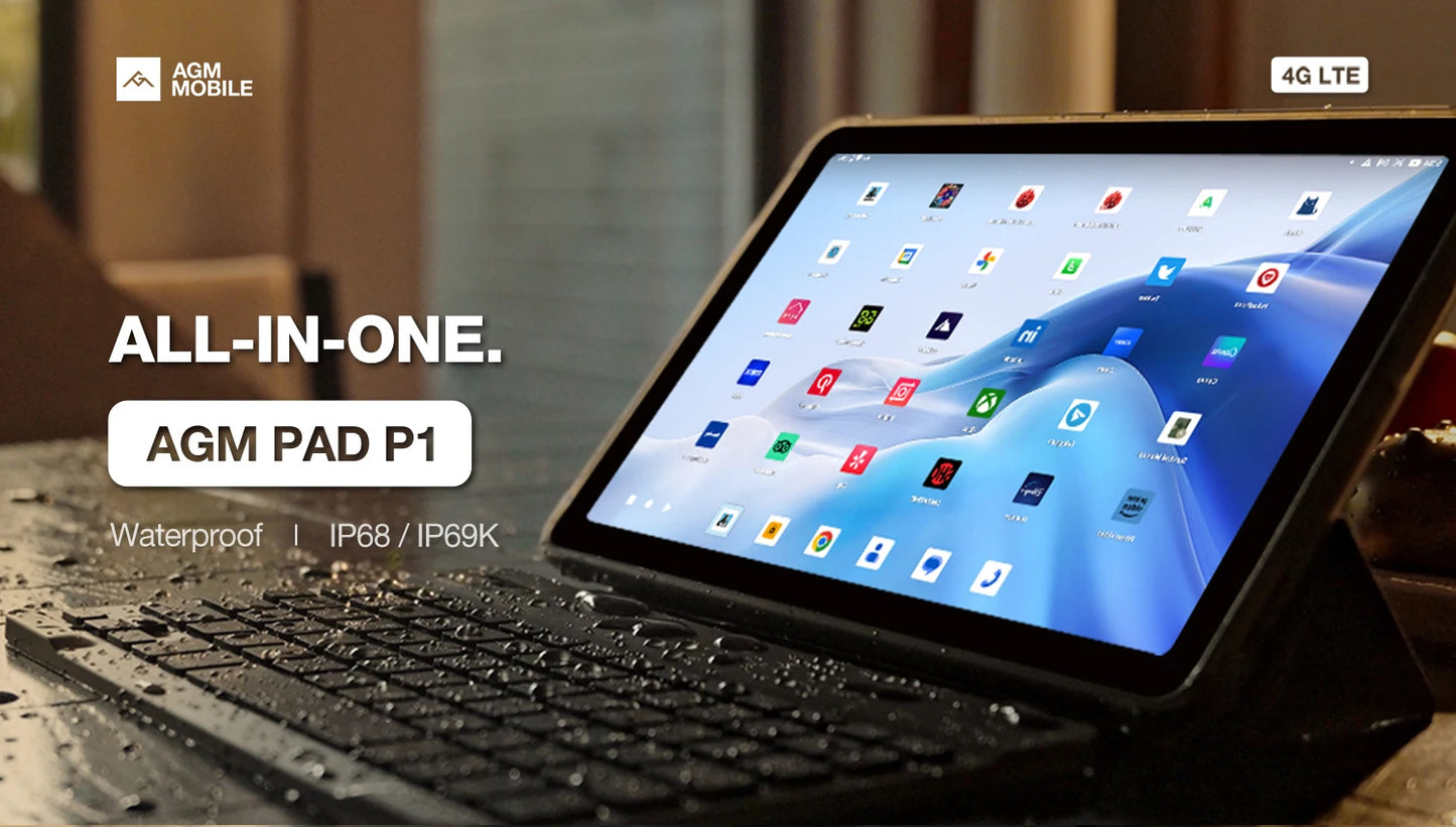 AGM PAD P1 Waterproof 10.36” FHD+ Rugged Android Tablet – 8GB+256GB