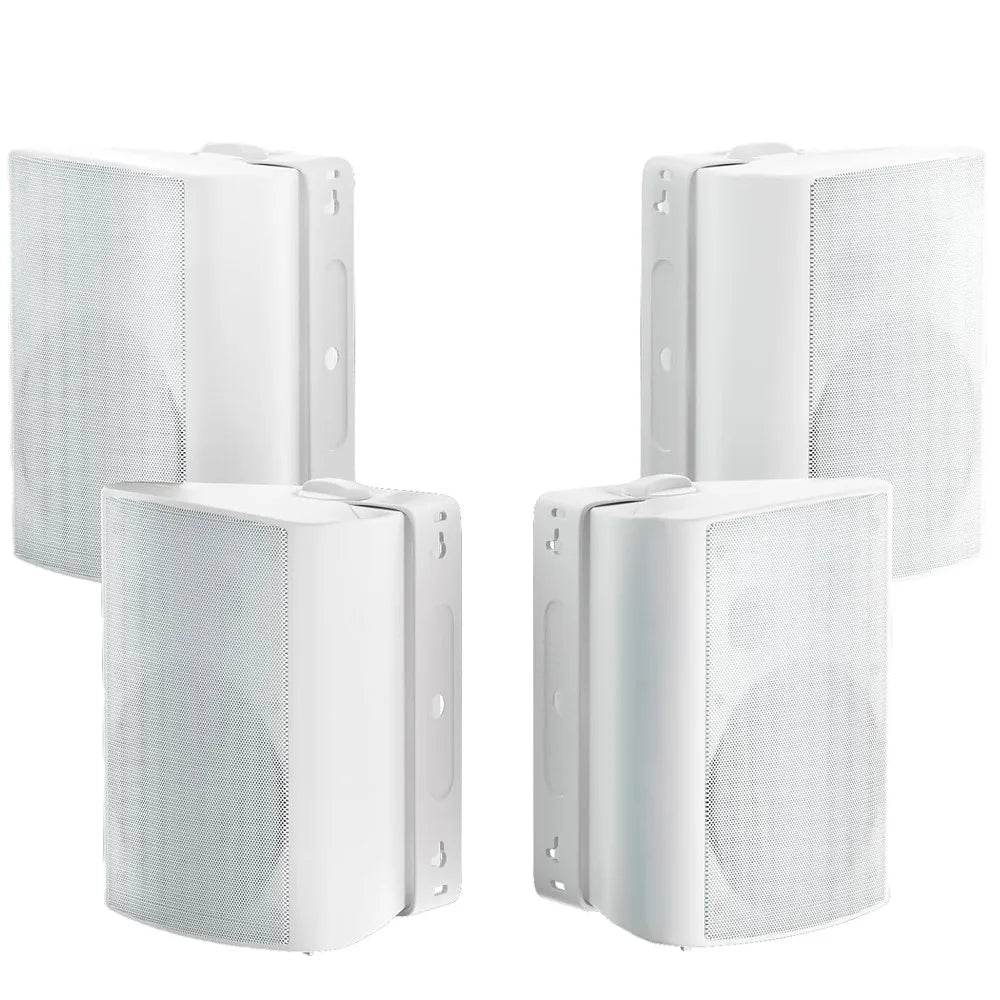 800W Outdoor Bluetooth Speakers Waterproof Wall Mount – 6.5" Dual Speakers with Powerful Bass & Swivel Brackets (Set of 4)