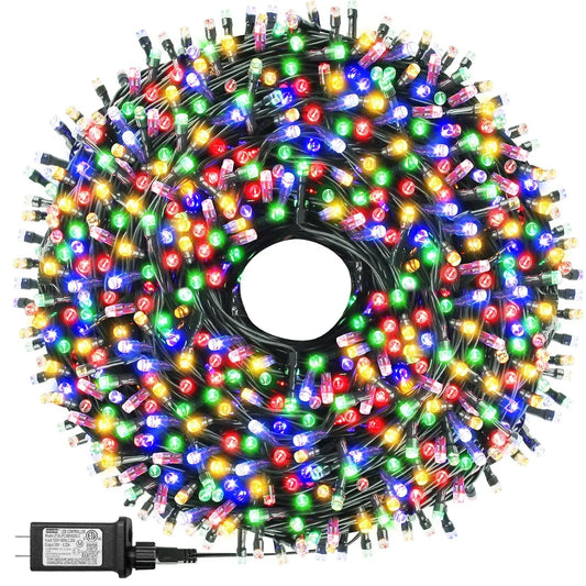 200 LEDs 82ft Multicolor Christmas Tree Lights, LED Christmas Light String, 8 Fairy Light Modes with Memory Timer Function