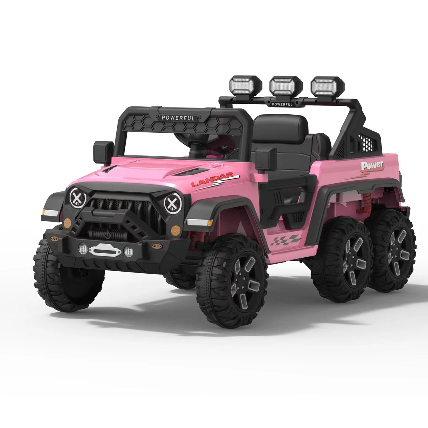 24V Power Wheels Ride on Car for Kids with Remote Control,6 Wheels, 4WD Switchable,Bluetooth, 3 Speeds,Electric Vehicles Battery