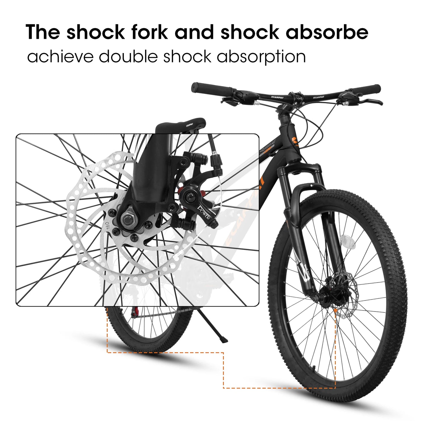 Ecarpat 26” Mountain Bike 21-Speed Dual Suspension MTB with Disc Brakes