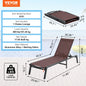SucceBuy Chaise Lounge Chair Outdoor Aluminum Patio Lounge Folding Pool Lounge Recliner Full Flat