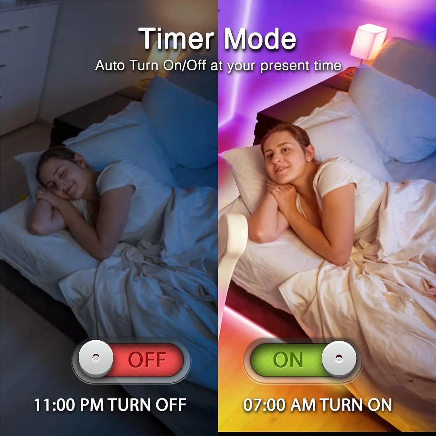 100ft led Strip Lights  Tape Lights with Remote Bluetooth Smart App 5050 RGB Color Changing Strip Lighting