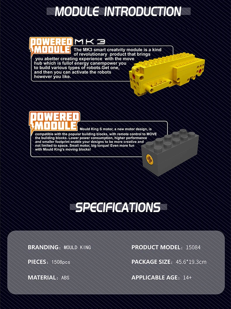 Remote-Controlled Bulldozer Building Block Set – 1508PCS D11 RC Construction Vehicle Toy by Mould King