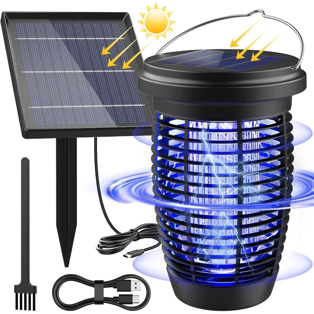 PALONE Solar Bug Zapper – 2-in-1 Mosquito Killer & Camping Light (4500V)