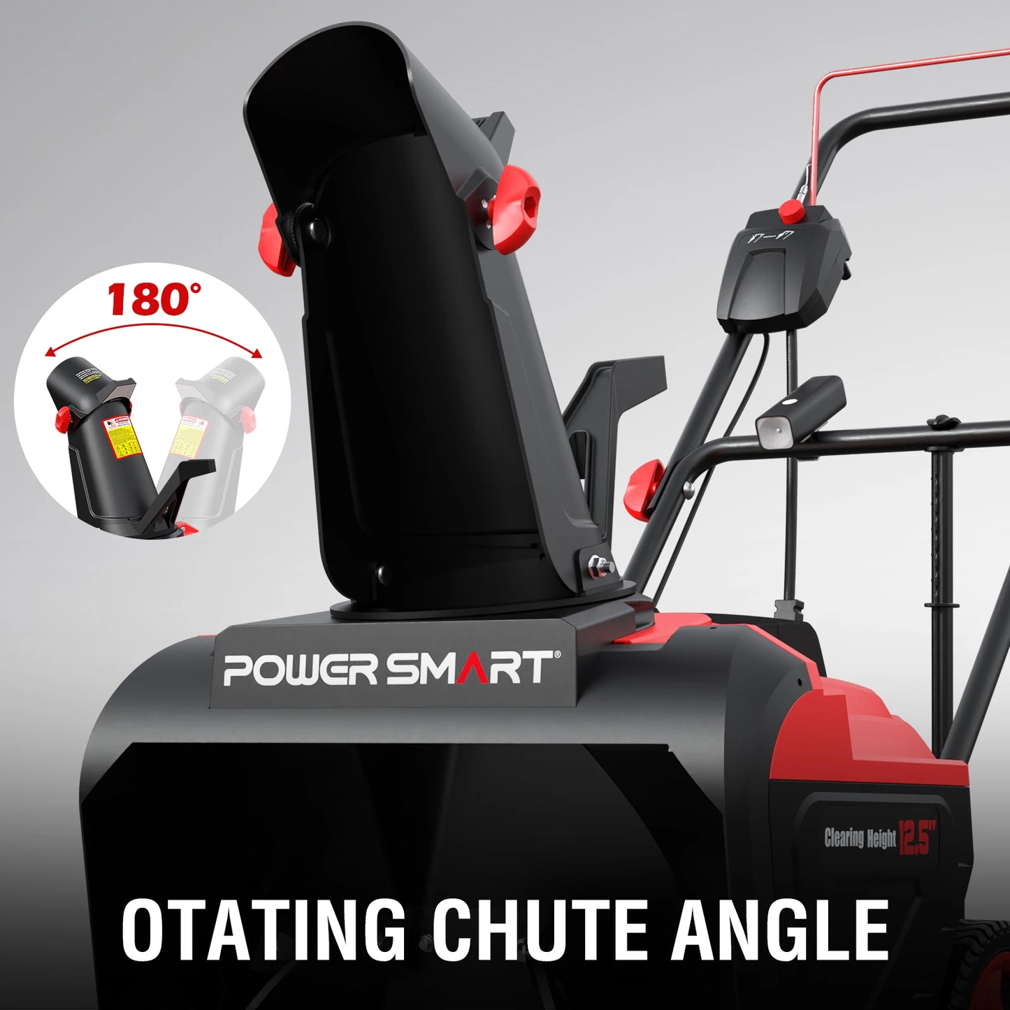 PowerSmart 15A Electric Snow Thrower – 21" Snow Blower with LED Light and 180° Chute | Corded Lightweight Snow Clearing Machine