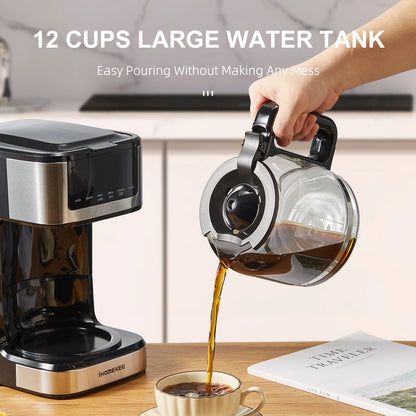 HomeBrew Pro Programmable Drip Coffee Maker - 12 Cup Capacity with Iced Coffee Function & Touchscreen