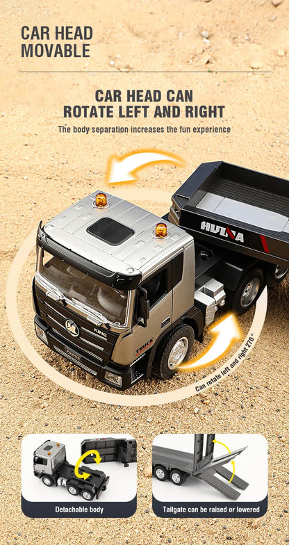 Huina 1318 1:18 RC Flatbed Transport Truck – 9-Channel Alloy Trailer Model