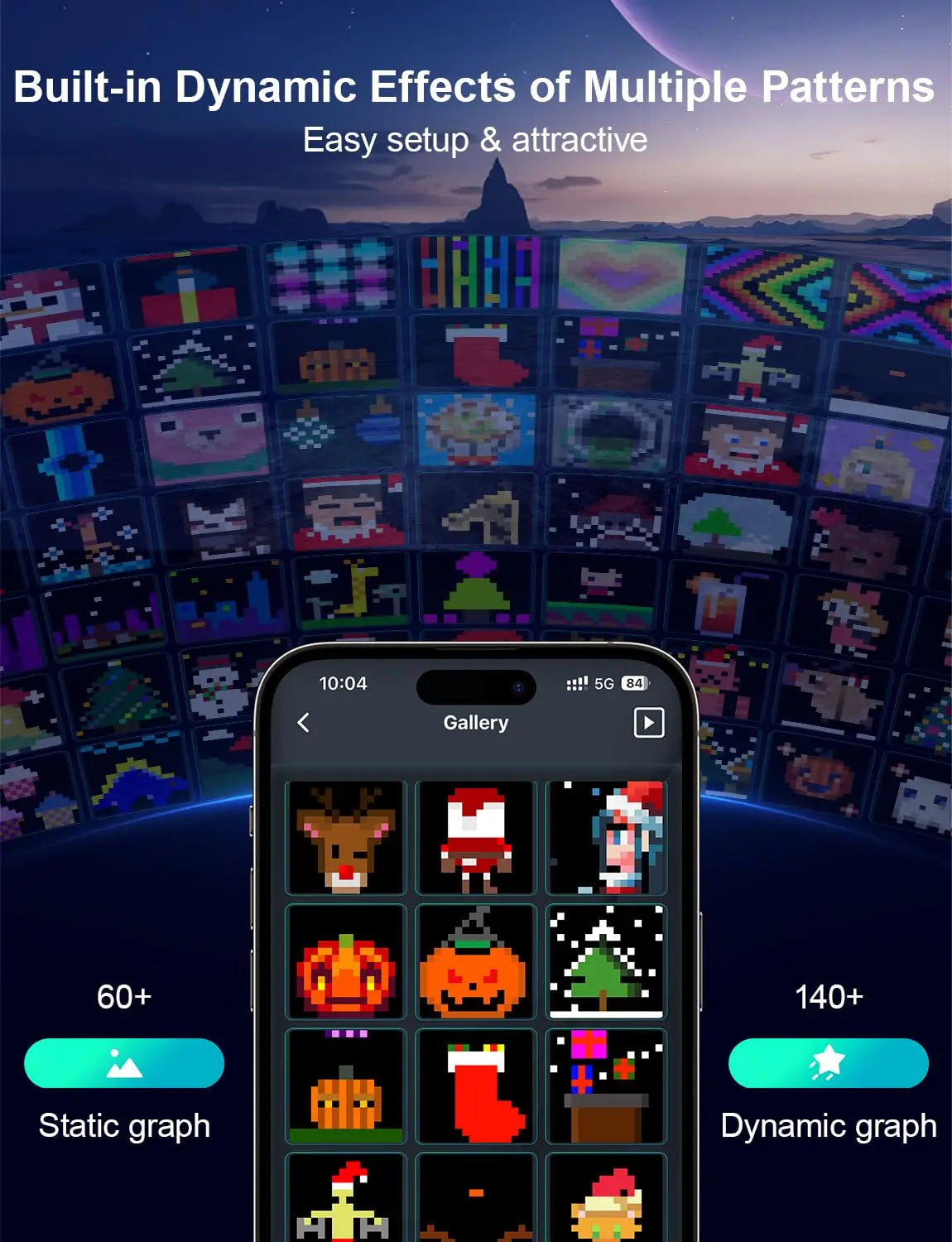 LED RGB Controlled Text Programmable Music Sync Remote Smart App String Fairy Lights Curtain