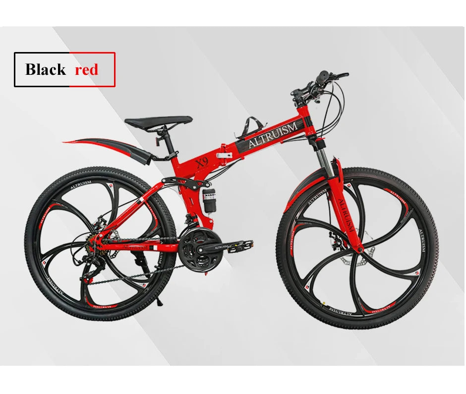 26 Inch Mountain Bike for Men & Women, 21 Speed Dual Suspension Adult Bicycle with Adjustable Disc Brake High Carbon Steel Frame