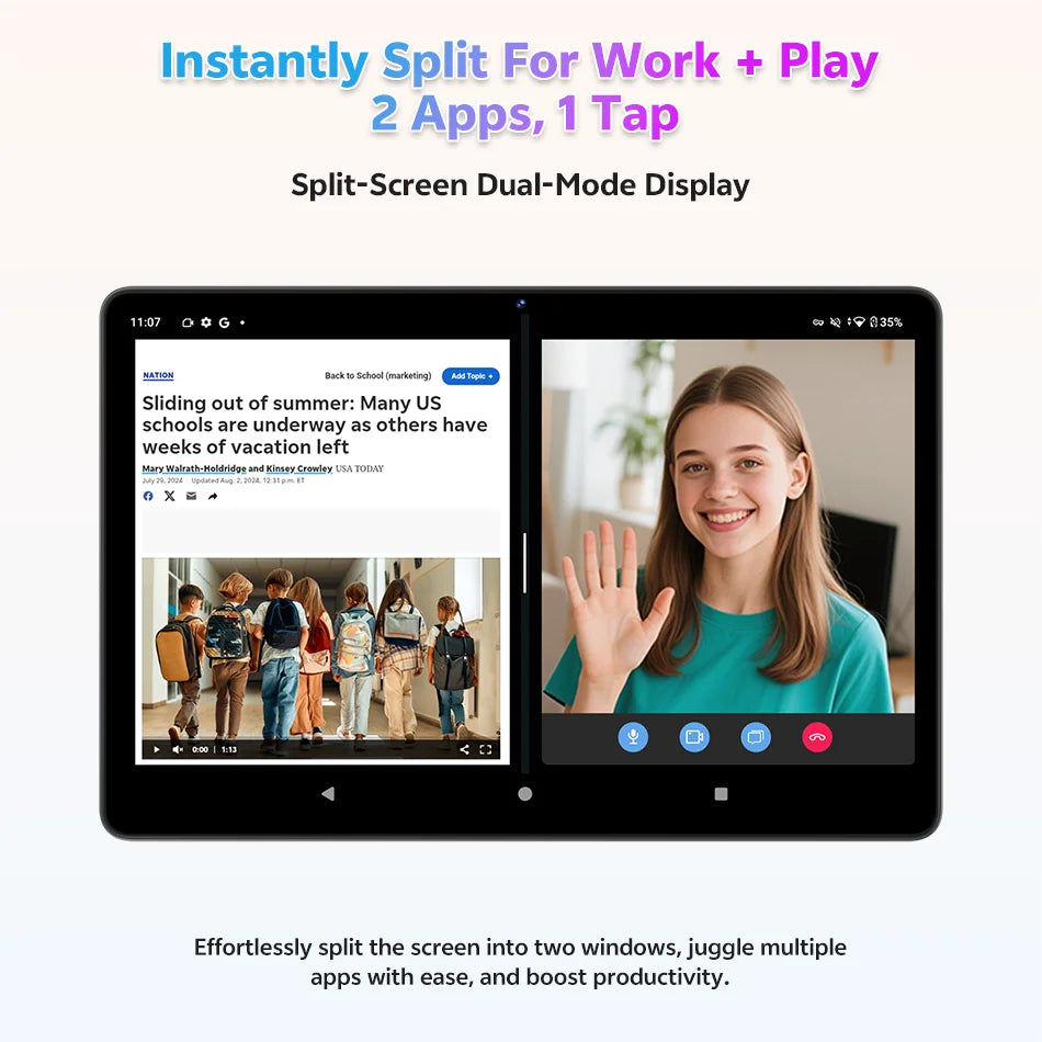SVITOO P11 11-Inch Android 15 Tablet – 12GB RAM + 128GB Storage, Octa-Core T606, 8000mAh Battery