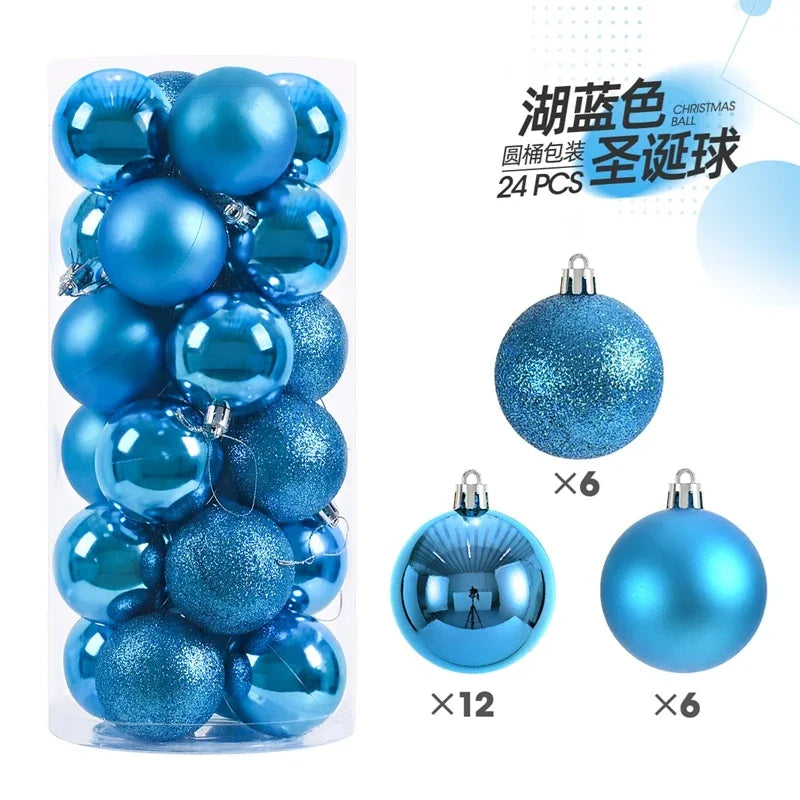 24/36 Pcs Hanging Christmas Tree Ornaments 3/4CM Balls Multiple Colors