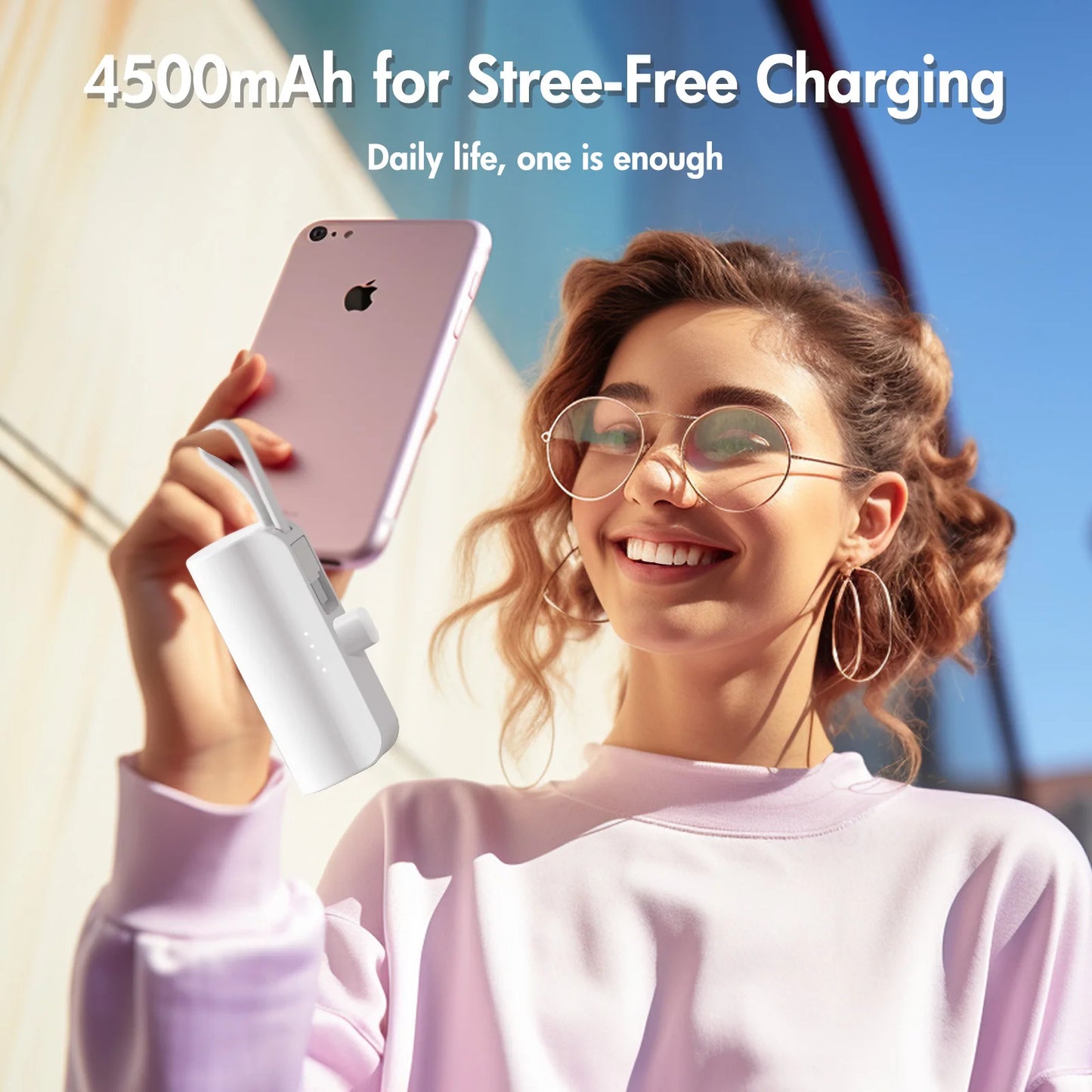 Mini Portable Power Bank 4500mAh – Capsule Charger with Dual USB-C Ports