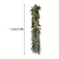 Pre-Lit Greenery Pine Cone Christmas Garland Flocked with Warm White Led Lights, Front Door Christmas Wreath, Teardrop Shape