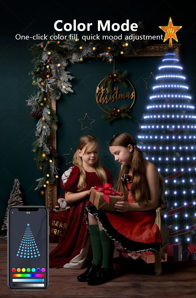 Smart Christmas Tree Lights with Remote & App Control 400 RGB LED Beads Music Sync Timer for Festive Holiday Christmas Decor