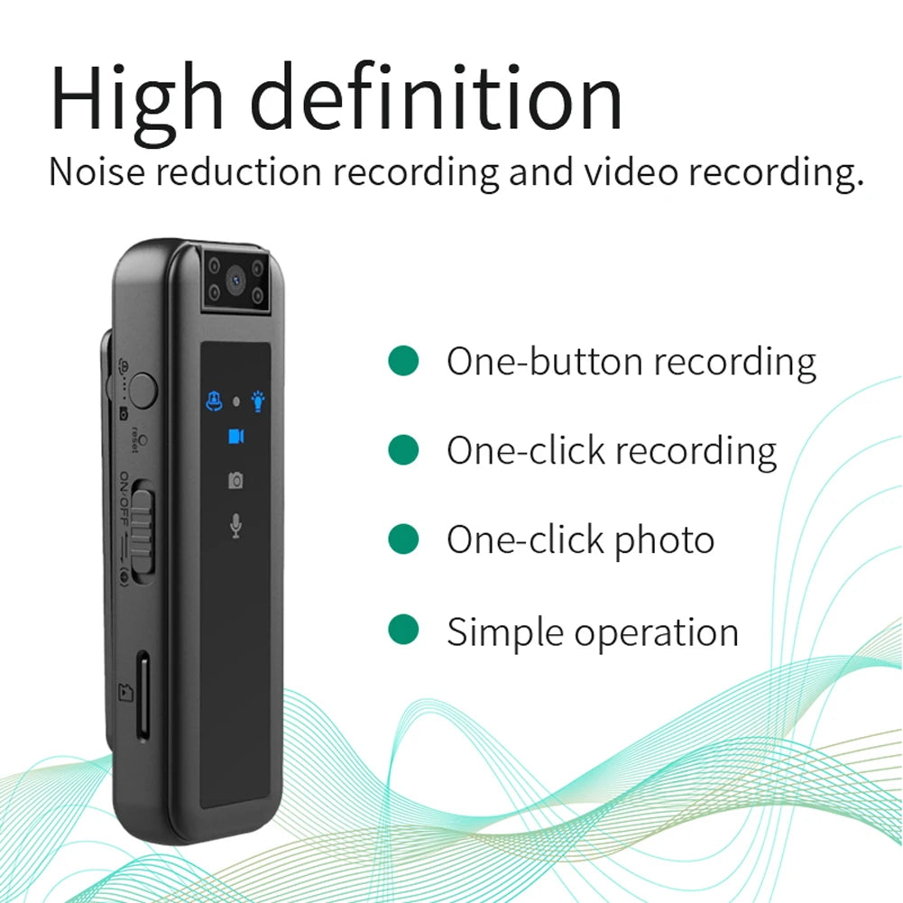 Mini HD 1080P Body Camera with Night Vision & 180° Rotating Lens
