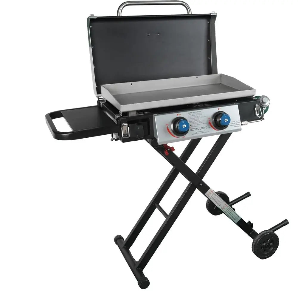 Griddle GGC2030M 25-Inch Outdoor 2-Burner Portable Propane Gas Grill Griddle with Lid & Wheels