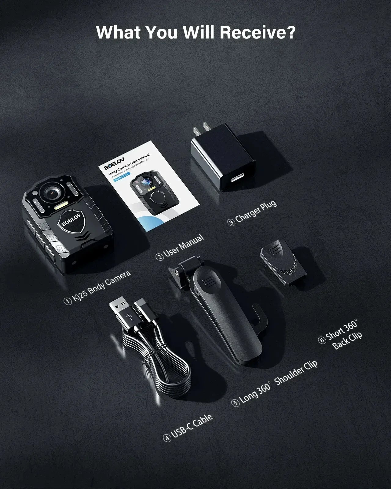 BOBLOV KJ25 128GB Body Camera – 1080P HD Recording with Night Vision & 13-Hour Battery Life