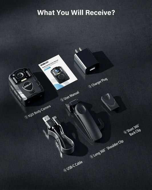 BOBLOV KJ25 128GB Body Camera – 1080P HD Recording with Night Vision & 13-Hour Battery Life