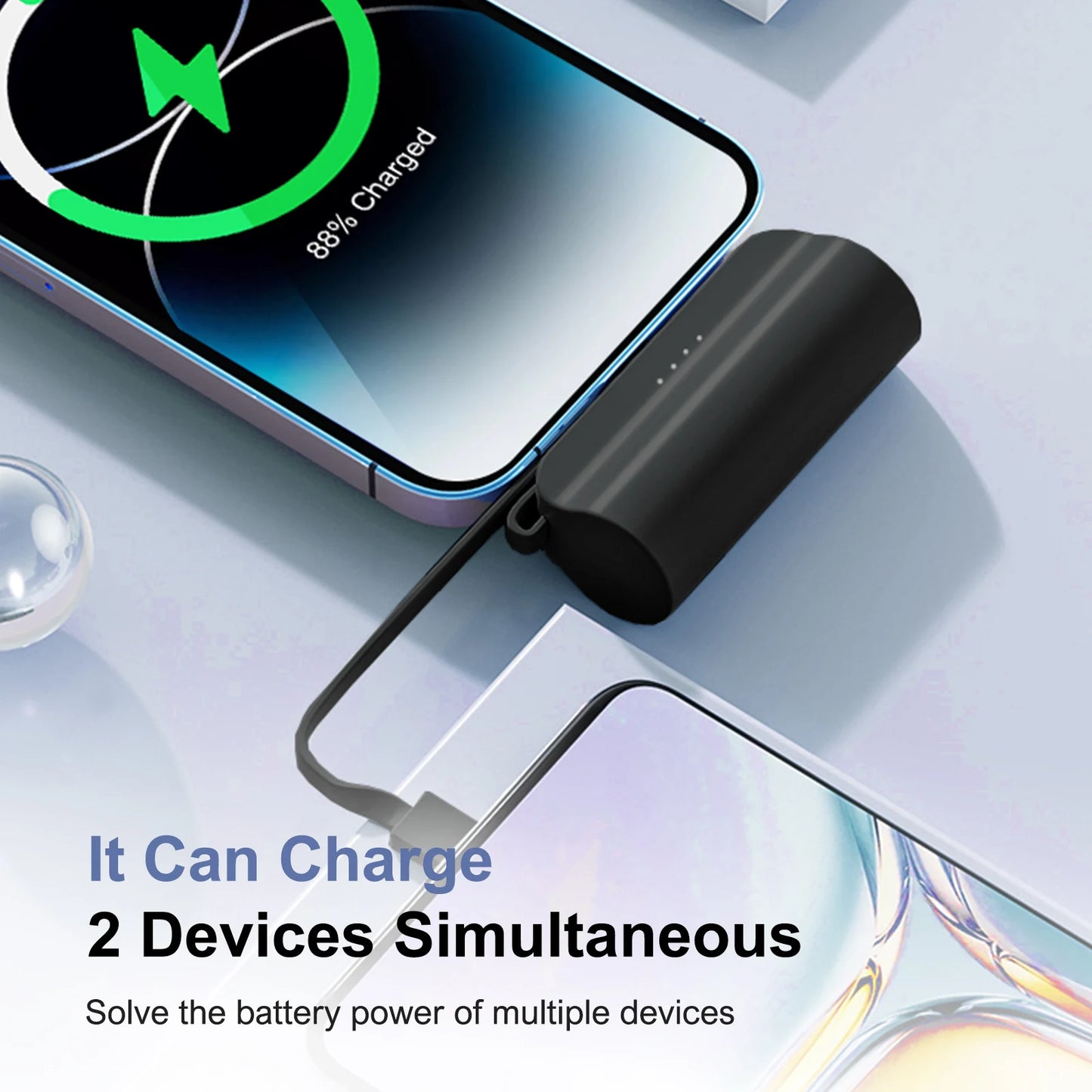 Mini Portable Power Bank 4500mAh – Capsule Charger with Dual USB-C Ports