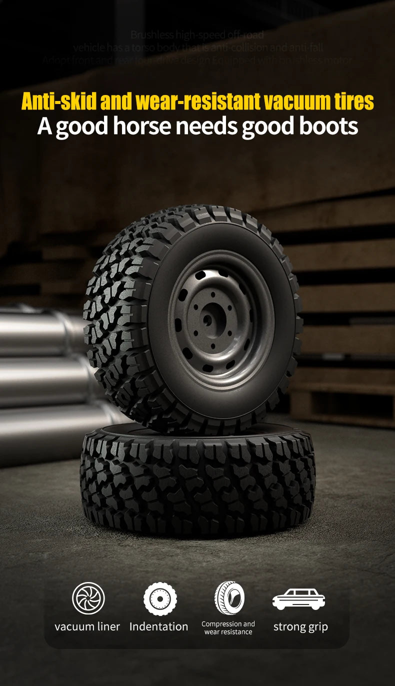 Teeggi 16101 / 16102 PRO 1:16 RC Drift Car – 70KM/H Brushless 4WD Off-Road Monster Truck with LED Lights