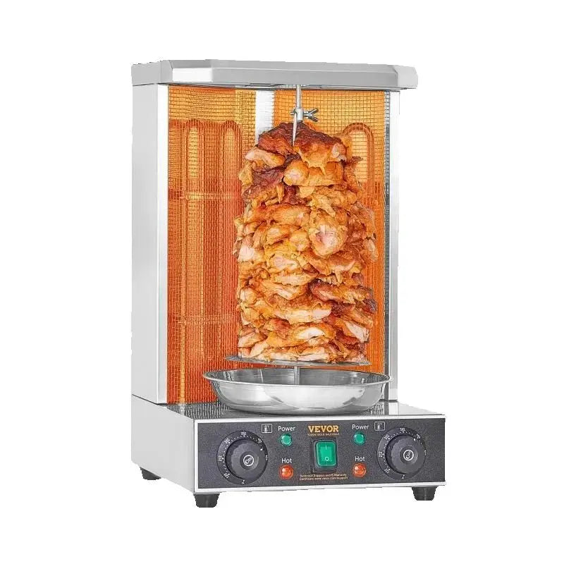 SucceBuy Shawarma Grill Machine 13lbs Electric Vertical Rotisserie with Dual Heating Control & 360° Rotational Heating