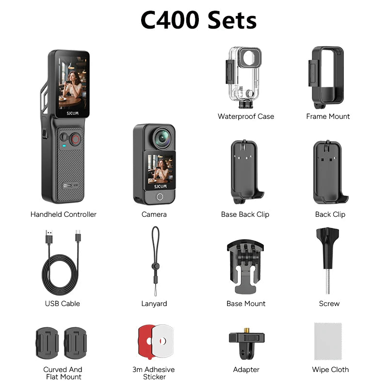 SJCAM C400 4K Pocket Camera with Stabilization & WiFi Touch Screen
