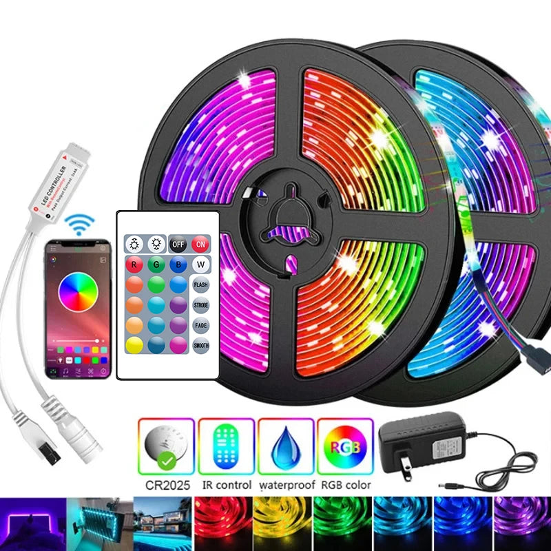 30leds/m 5050 Led Strip 5M LED Strip Lightribbon Bluetooth Controller15M 20M 30M rgb led diode tape for Home