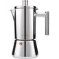 Easyworkz Diego Stovetop Espresso Maker Stainless Steel Italian Coffee Machine Maker 4Cup 6.8 oz Induction Moka Pot