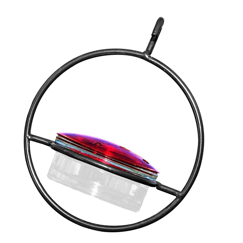 Circular Hanging Hummingbird Feeder – Bee & Ant Proof with Red Glass Bowl, Easy Clean, Outdoor Bird Feeder for Garden, Patio, Deck