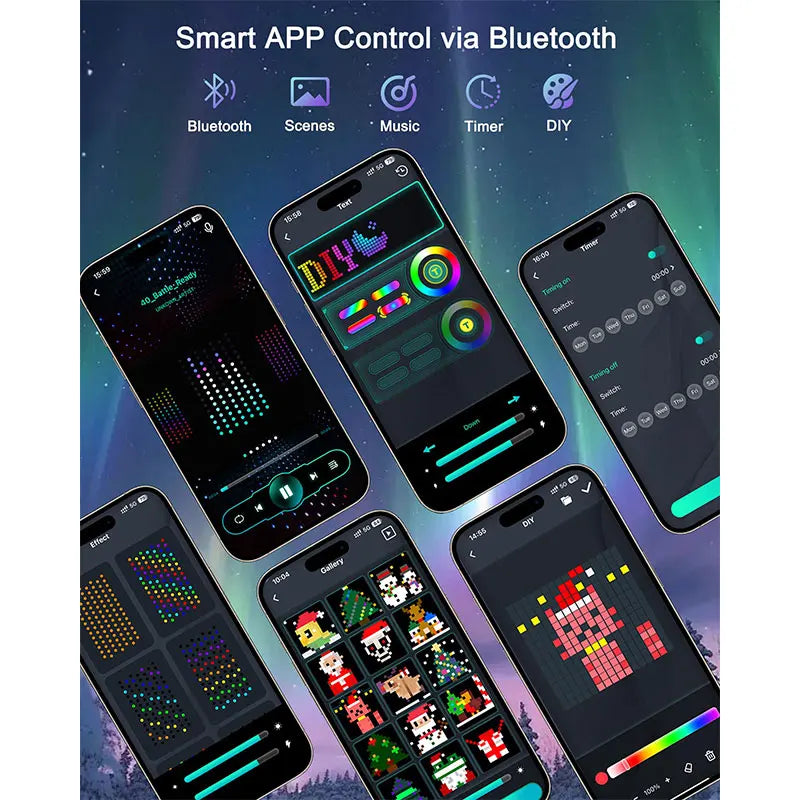 LED RGB Controlled Text Programmable Music Sync Remote Smart App String Fairy Lights Curtain