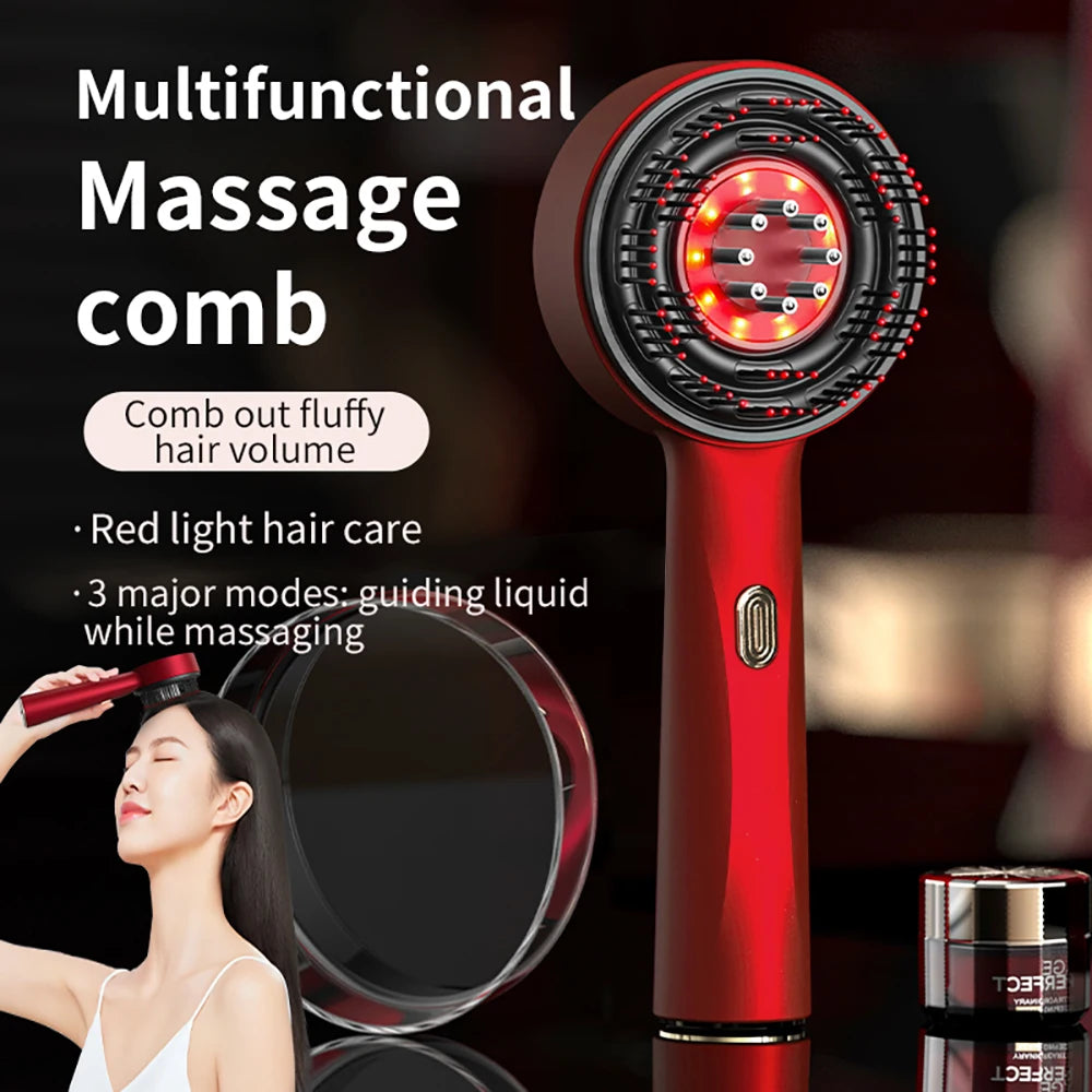 Electric Massage Comb 3 Modes Portable Red Light Laser Comb for Hair Follicles