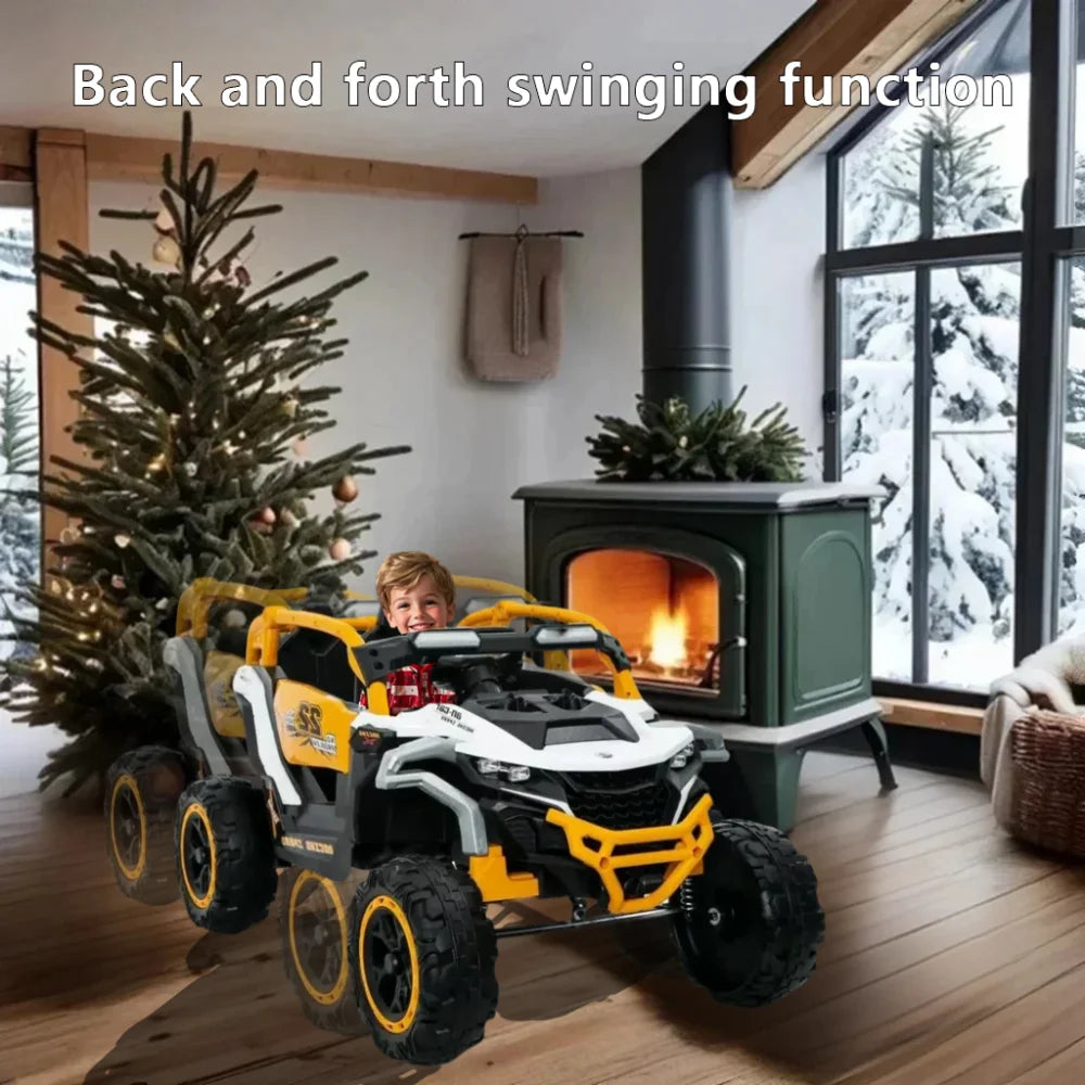 12V 2-Seater Ride-On UTV for Kids – Electric Truck with Remote Control, Flashlights, Suspension & Music