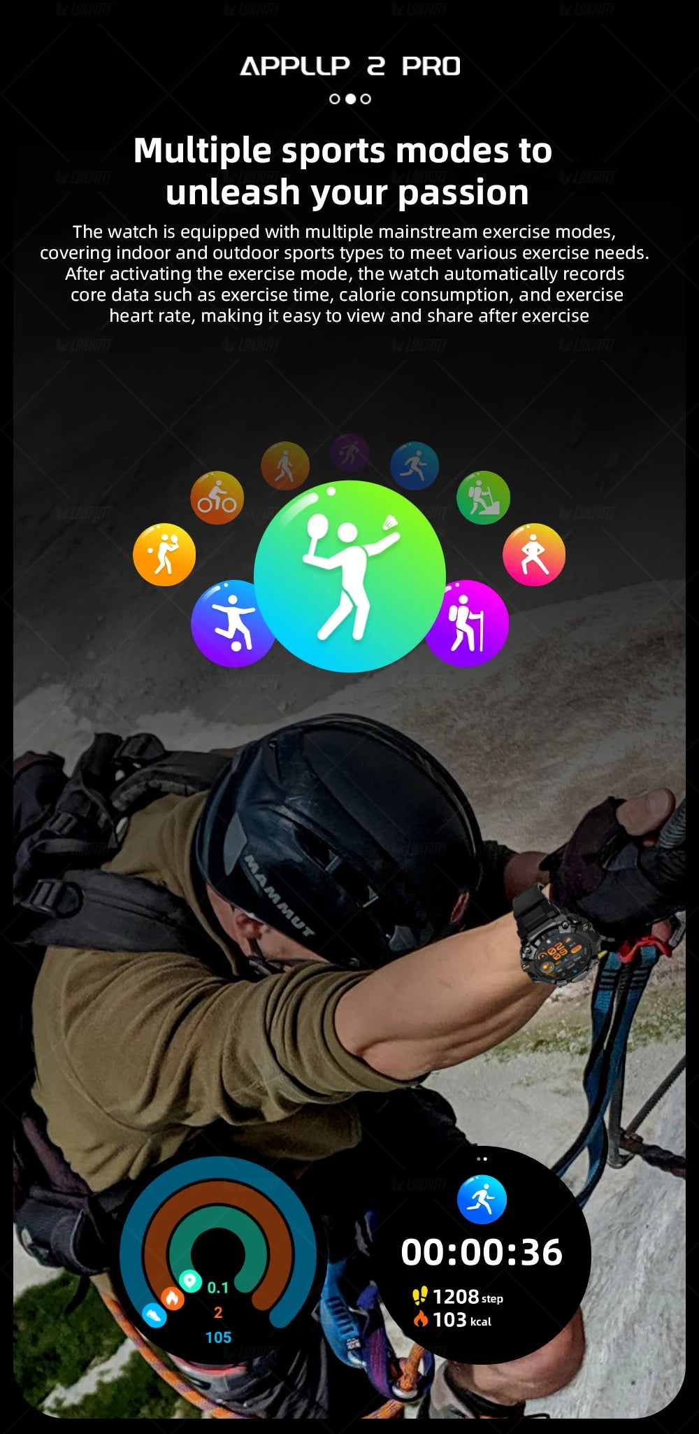 LOKMAT APPLLP 2 PRO Rugged Sport Android Smart Watch