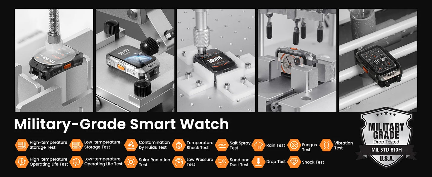 KOSPET TANK X2 Ultra GPS Smart Watch – Military Grade, 3D Curved AMOLED Display, Compass & Altimeter, Waterproof Smartwatch