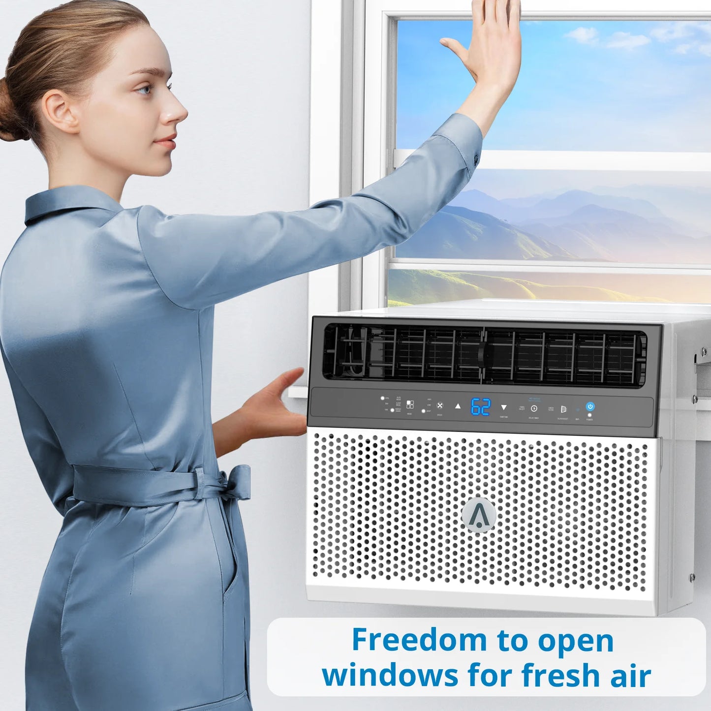 6000 BTU Window Air Conditioner With Washable Filter, Remote Control, Quiet Operation,Fan,Cools Up to 269 Square Feet, 115V/60Hz